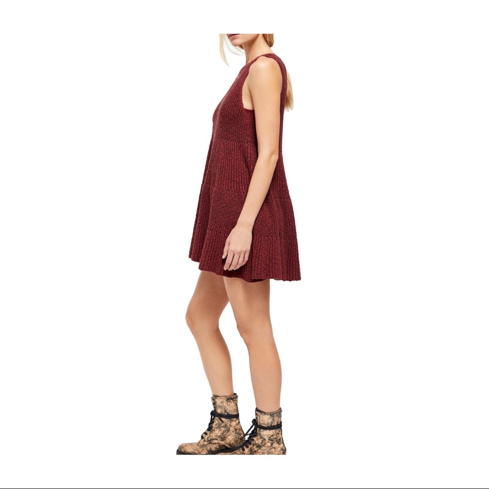 Free People 🕊 Waterfall Ruffle Sweater Dress - Picture 2 of 4